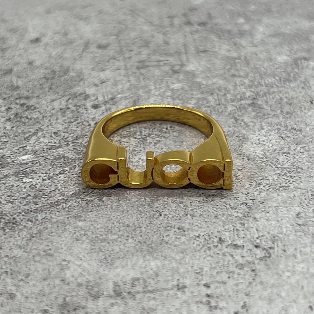 Gucci No 16: Logo Ring M Gold