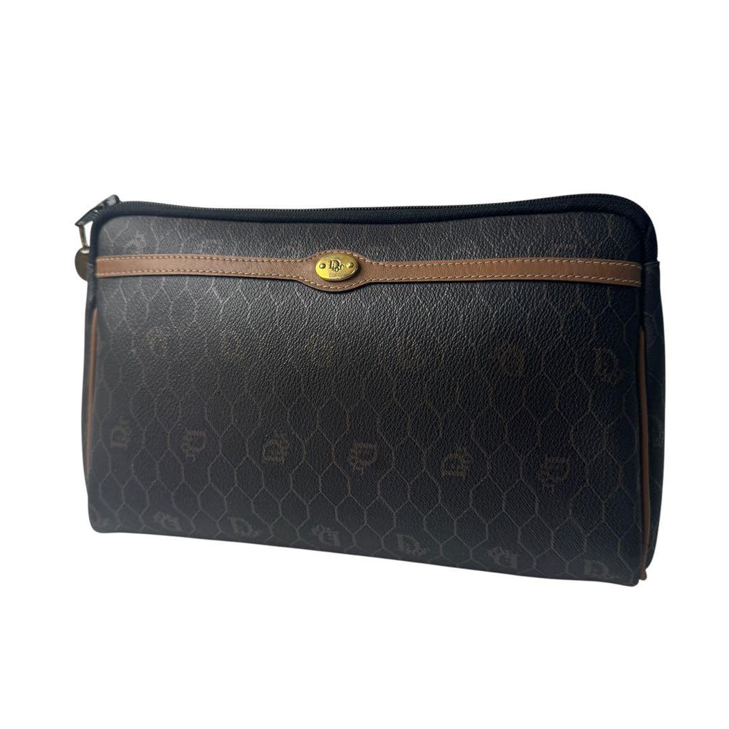 Dior Vintage Honeycomb Pattern Pouch Clutch