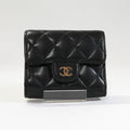Chanel Quilted CC Logo Trifold Wallet Lambskin