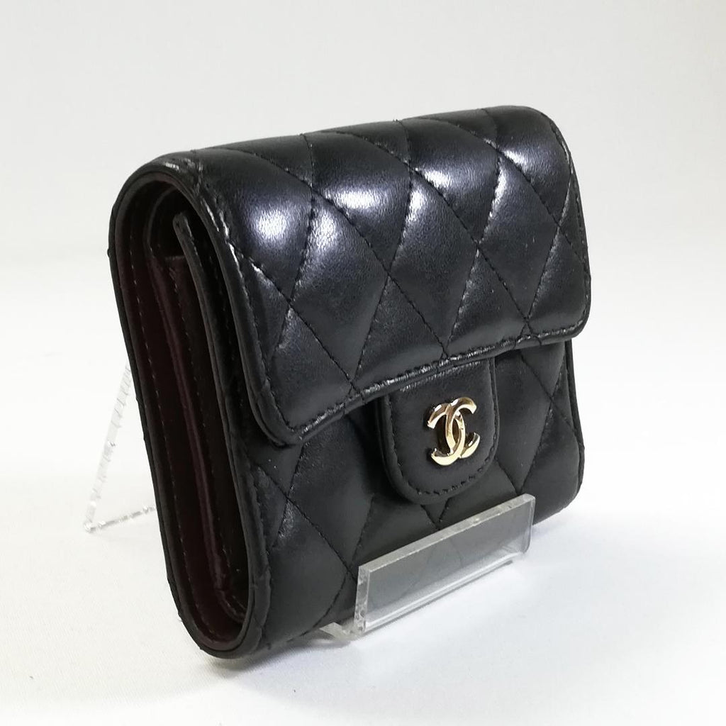 Chanel Quilted CC Logo Trifold Wallet Lambskin — view 2