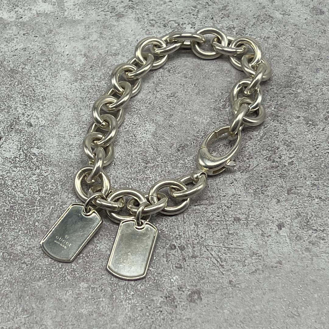 Gucci Double Dog Tag Bracelet 19 Vintage