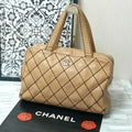 Chanel Wild Stitch Handbag Calfskin Beige