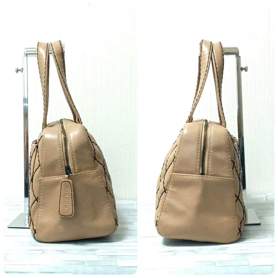 Chanel Wild Stitch Handbag Calfskin Beige