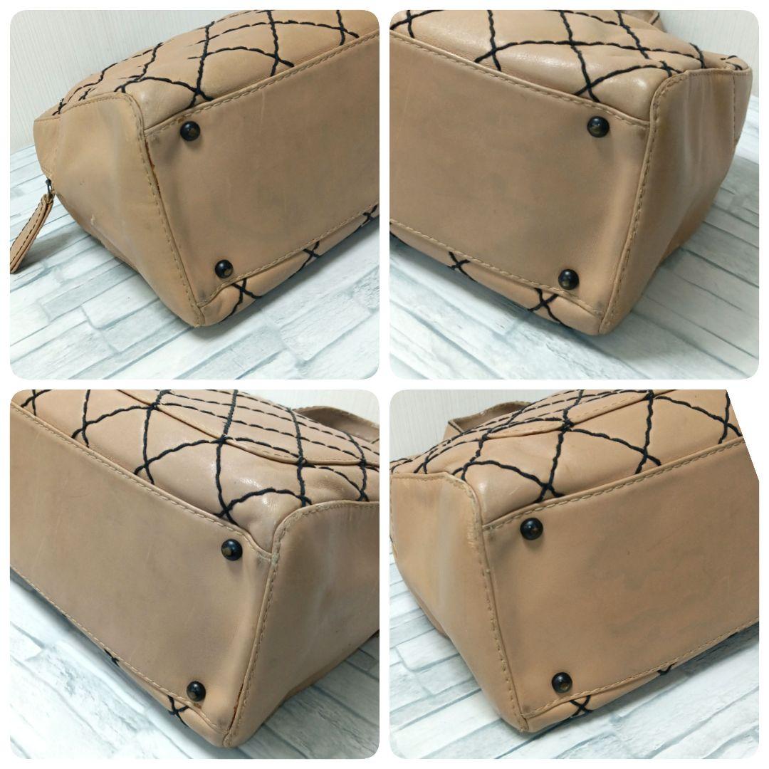 Chanel Wild Stitch Handbag Calfskin Beige