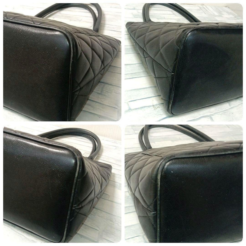 Chanel Quilted Reissue Tote Handbag Caviar Leather Black — view 4