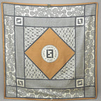 Fendi Zucca Scarf 90 Silk Brown Black — view 2