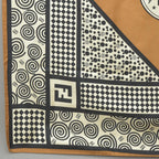 Fendi Zucca Scarf 90 Silk Brown Black — view 5