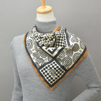 Fendi Zucca Scarf 90 Silk Brown Black — view 9