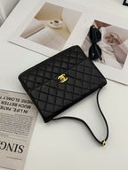 Chanel Quilted 25 Shoulder Bag Black Gold — view 3