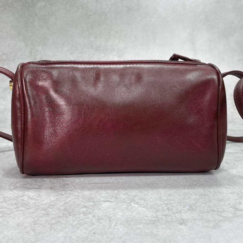 Gucci Shoulder Bag Bordeaux Leather Logo Gold — view 3