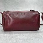 Gucci Shoulder Bag Bordeaux Leather Logo Gold — view 3