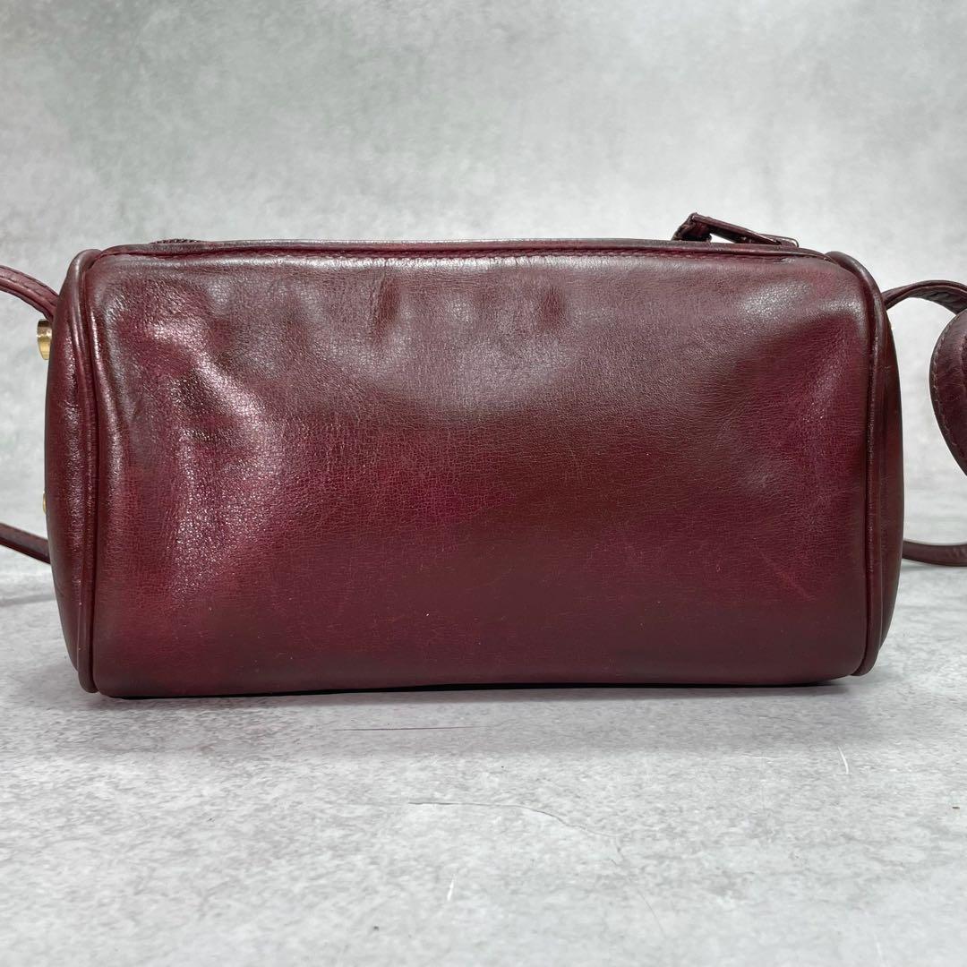 Gucci Shoulder Bag Bordeaux Leather Logo Gold — view 3