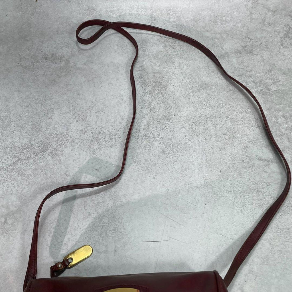 Gucci Shoulder Bag Bordeaux Leather Logo Gold — view 4