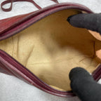 Gucci Shoulder Bag Bordeaux Leather Logo Gold — view 5