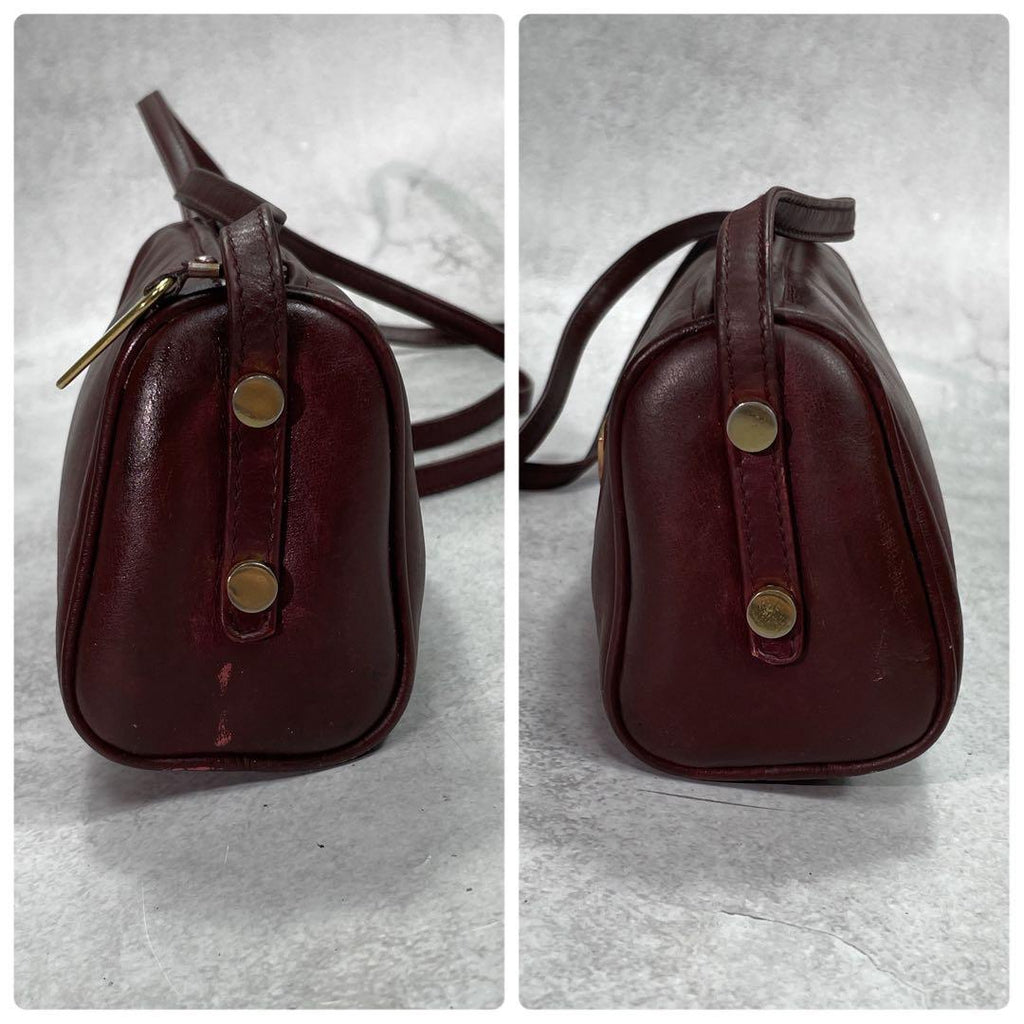 Gucci Shoulder Bag Bordeaux Leather Logo Gold — view 6