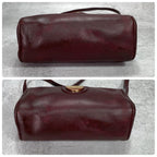 Gucci Shoulder Bag Bordeaux Leather Logo Gold — view 7