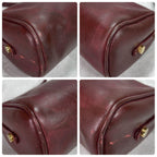 Gucci Shoulder Bag Bordeaux Leather Logo Gold — view 8