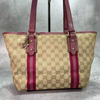 Gucci GG Tote Sherry Line Pink Leather Charm — view 2