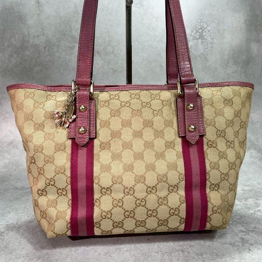 Gucci GG Tote Sherry Line Pink Leather Charm — view 2