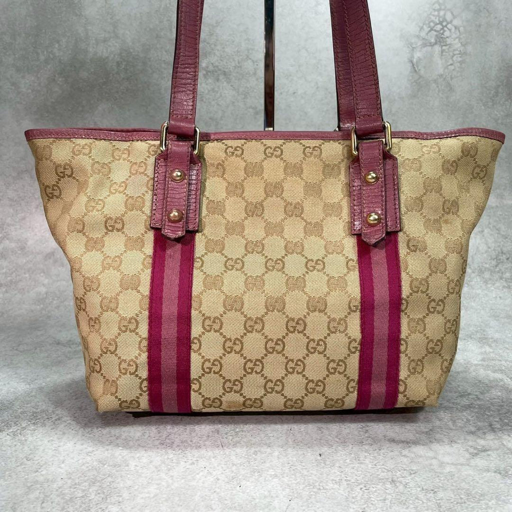 Gucci GG Tote Sherry Line Pink Leather Charm — view 3
