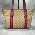 Gucci GG Tote Sherry Line Pink Leather Charm — view 3