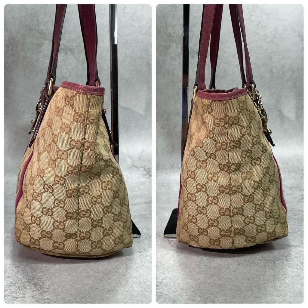 Gucci GG Tote Sherry Line Pink Leather Charm — view 6