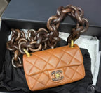 Chanel Lambskin Wood Chain Flap Bag — view 2