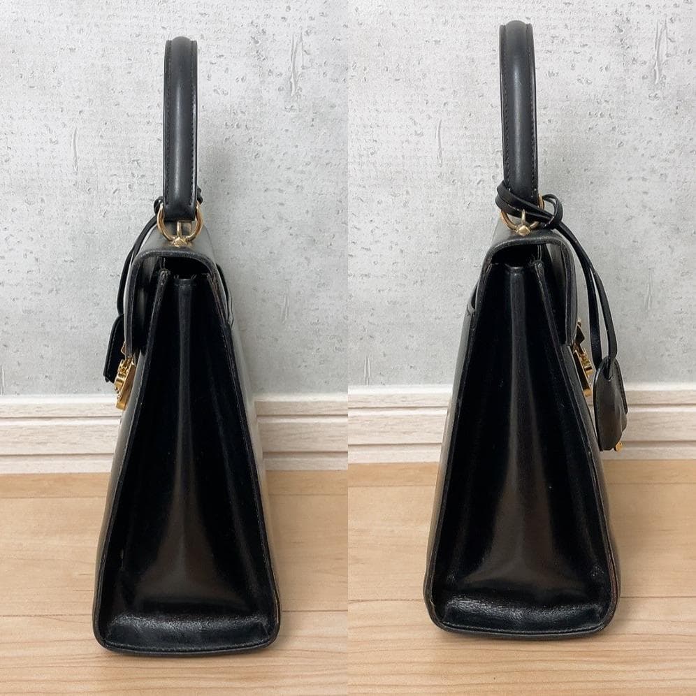 Gucci Ladylock Vintage Leather Black Handbag Gold — view 3