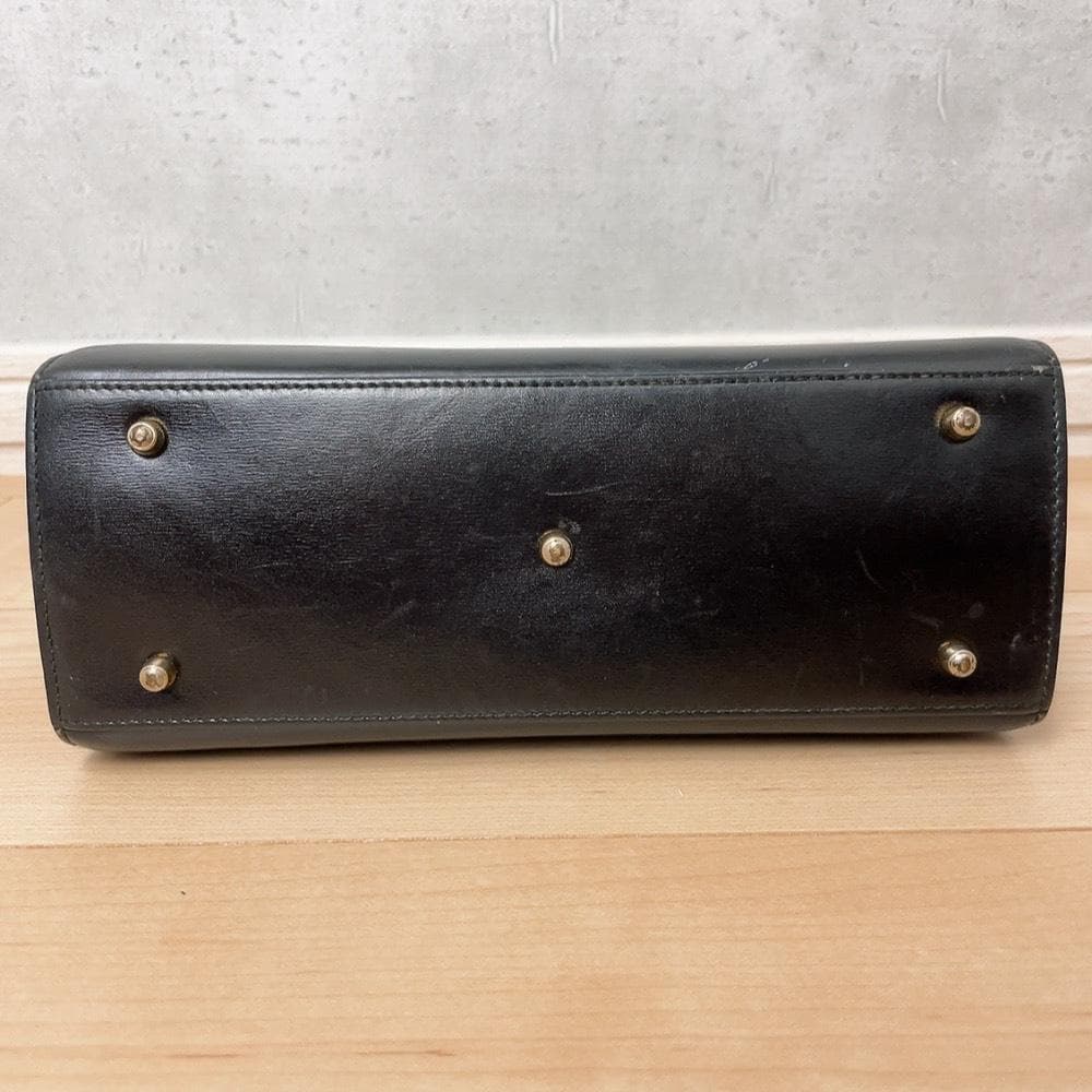 Gucci Ladylock Vintage Leather Black Handbag Gold — view 4