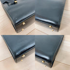 Gucci Ladylock Vintage Leather Black Handbag Gold — view 5