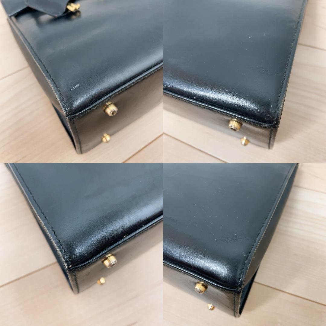 Gucci Ladylock Vintage Leather Black Handbag Gold — view 5