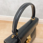 Gucci Ladylock Vintage Leather Black Handbag Gold — view 6