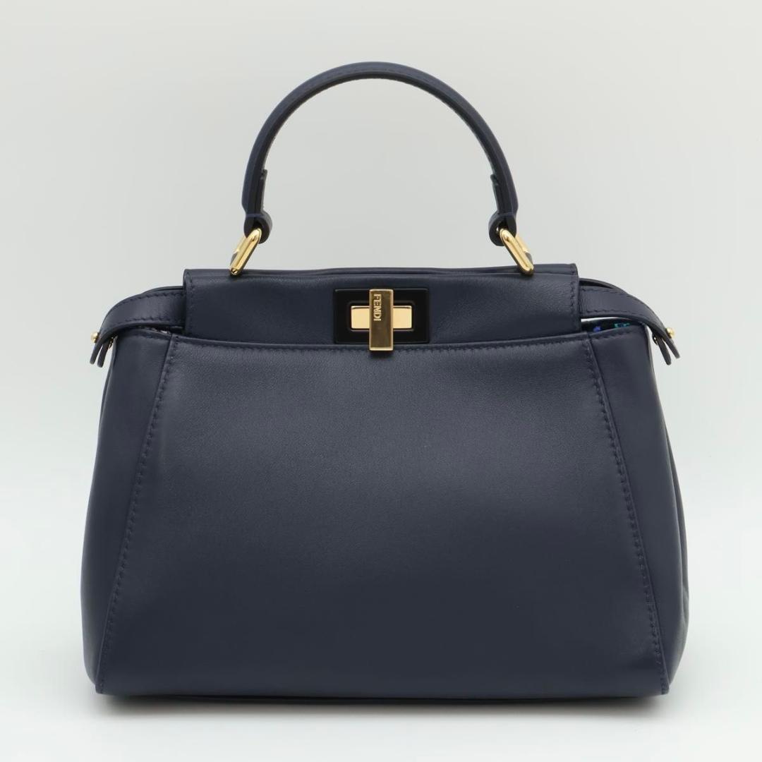 Fendi Mini Peekaboo Handbag Dark Blue — view 2