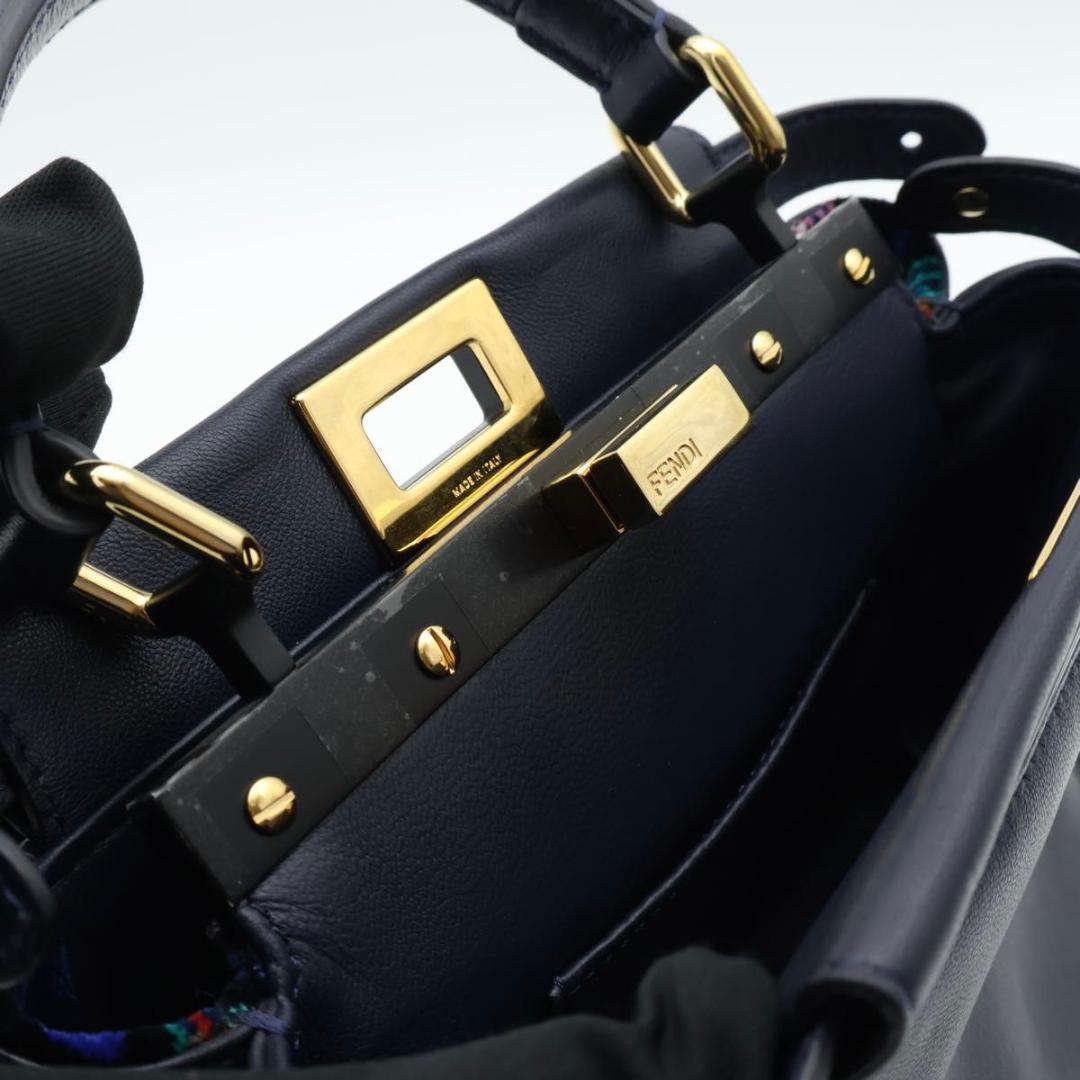 Fendi Mini Peekaboo Handbag Dark Blue — view 5