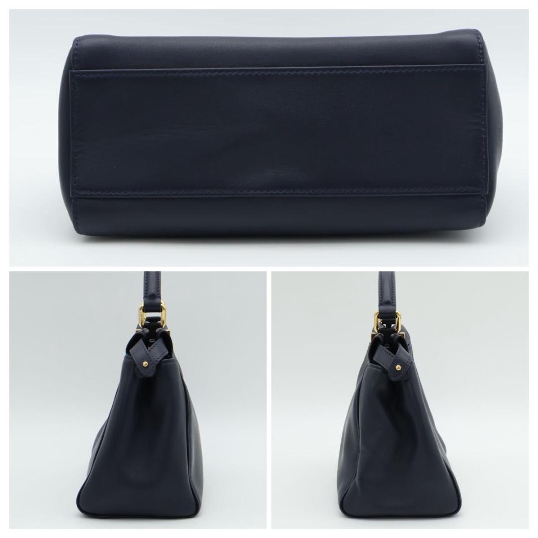 Fendi Mini Peekaboo Handbag Dark Blue — view 8