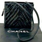 Chanel Stitch Shoulder Bag Enamel CC Logo Black — view 2