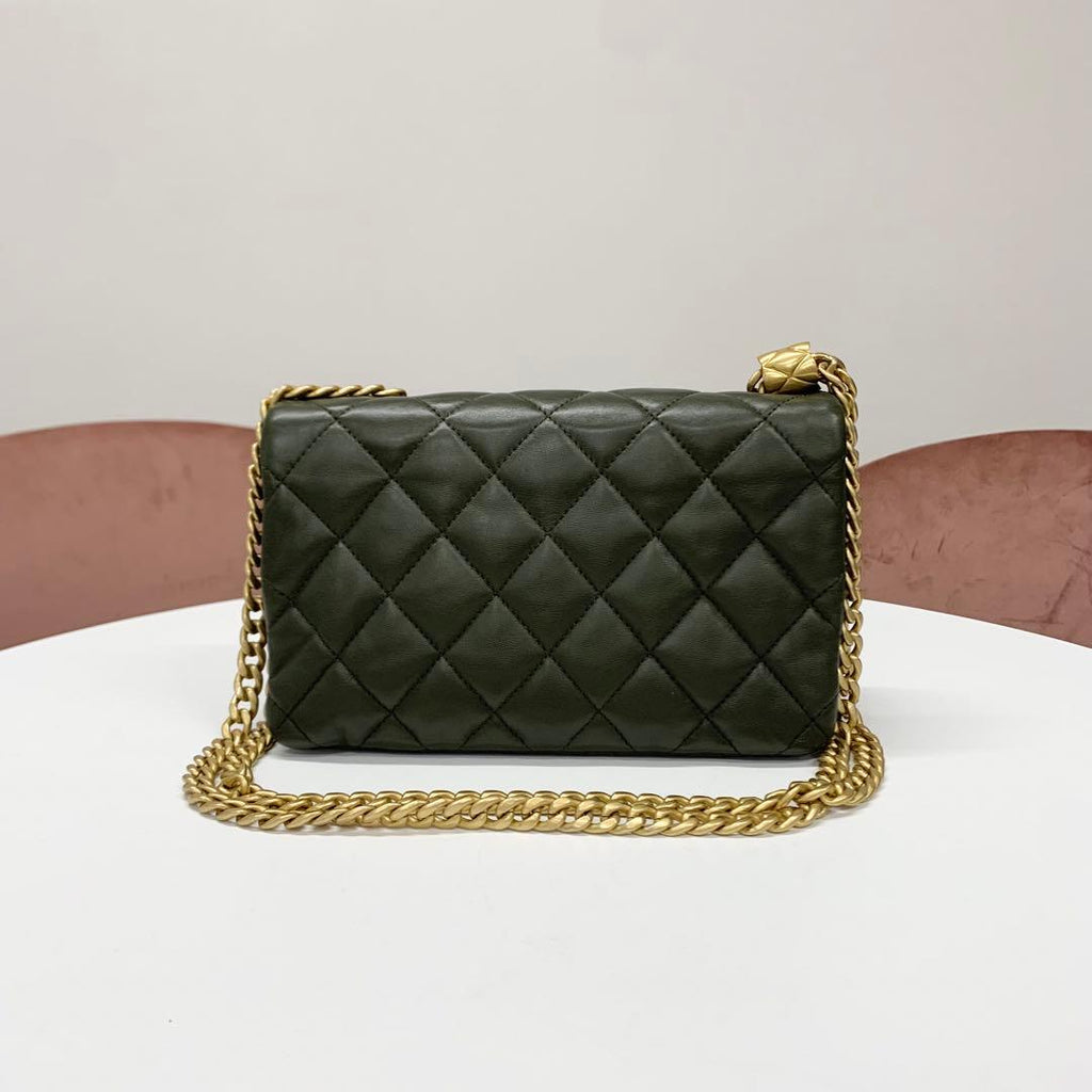 Chanel Quilted Mini Flap Bag Lambskin Chain Ring 2-Way — view 3