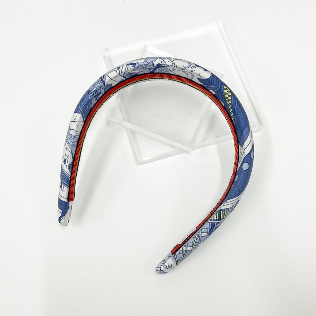 Hermes Silk Elsa Headband Light Blue