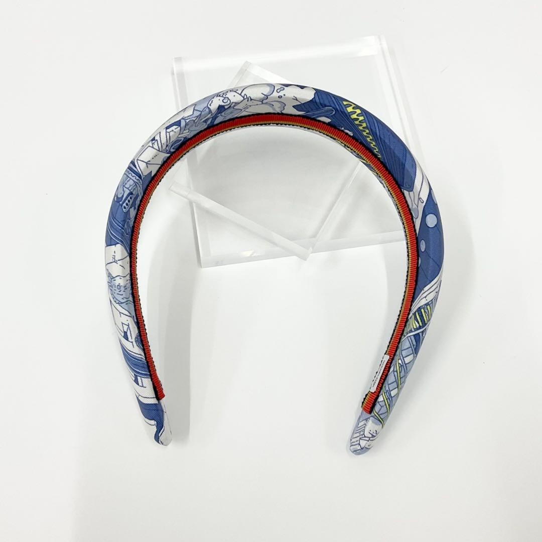 Hermes Silk Elsa Headband Light Blue — view 2