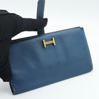 Hermes Bearn Classic Wallet Shavel Blue Gold — view 2