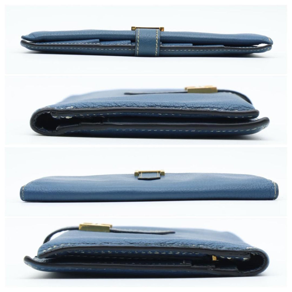 Hermes Bearn Classic Wallet Shavel Blue Gold — view 9