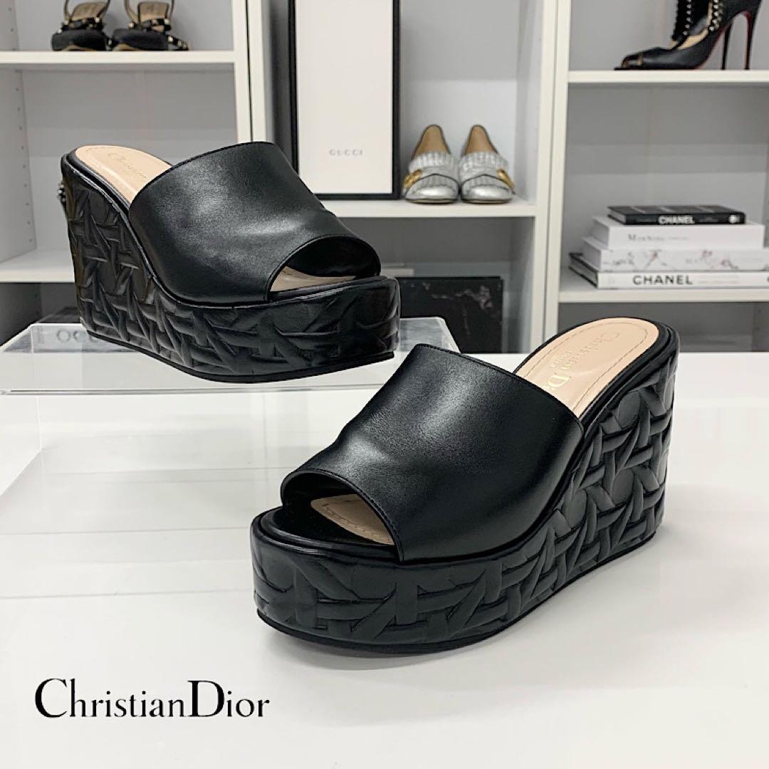 Dior Attitude Cannage Logo Leather Sandals
