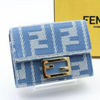 Fendi Baguette Micro Trifold Wallet Blue