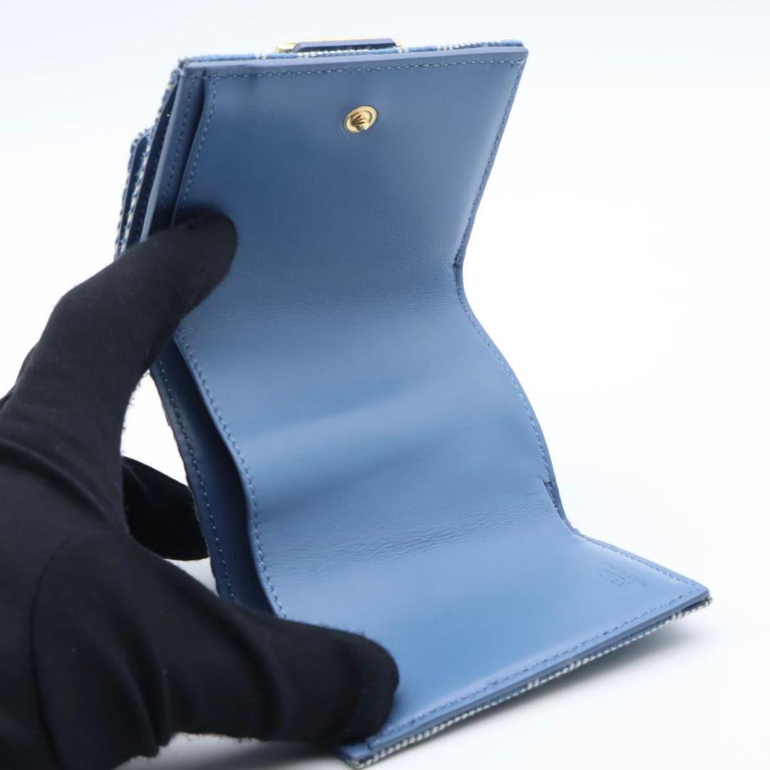 Fendi Baguette Micro Trifold Wallet Blue — view 5