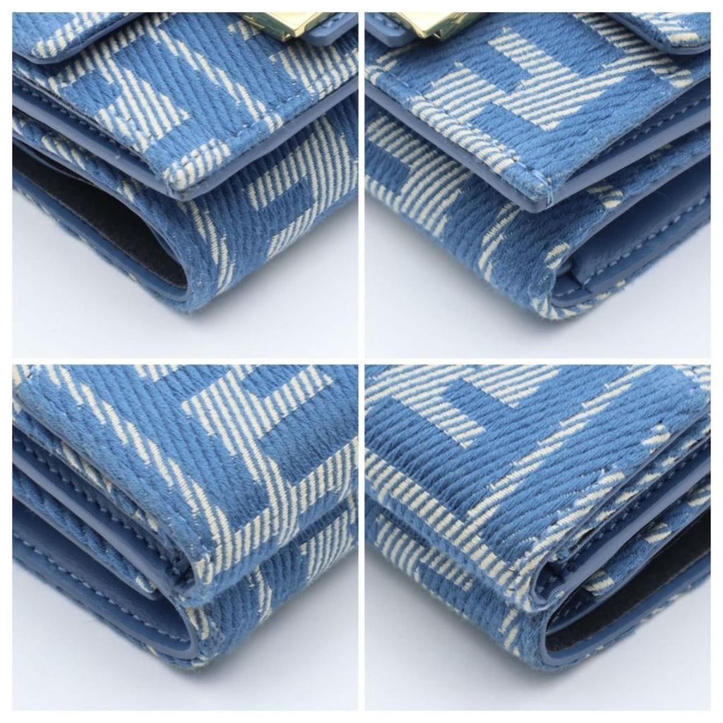 Fendi Baguette Micro Trifold Wallet Blue — view 8