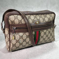 Gucci GG Sherry Line Shoulder Bag Brown Logo