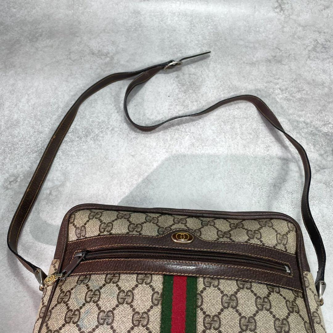 Gucci GG Sherry Line Shoulder Bag Brown Logo — view 4