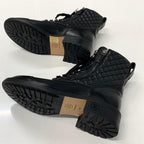 Chanel Quilted Coco Mark Leather Lace Up Short Boots — view 7