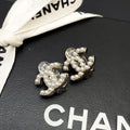 Chanel CC Logo Earrings Faux Pearl Icon Coco
