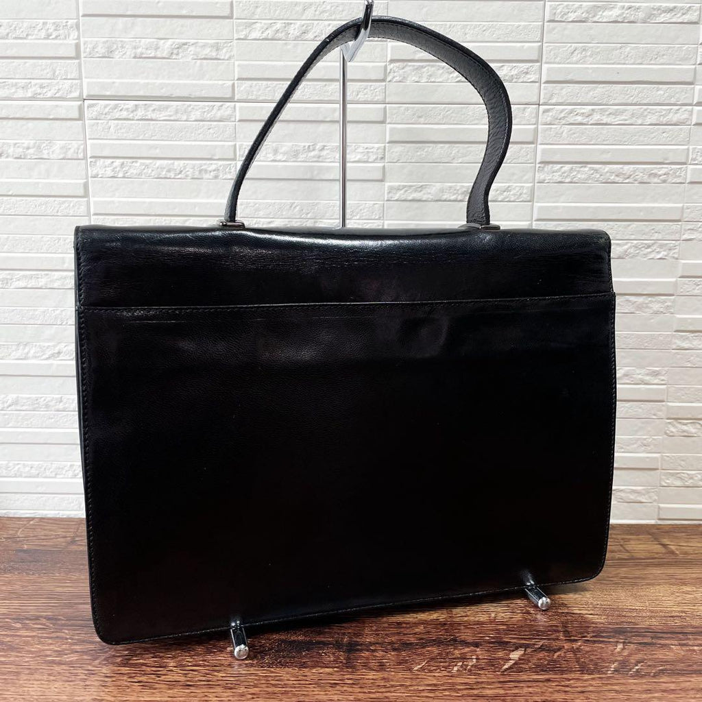 Prada Leather Logo Hand Business Bag Black — view 2